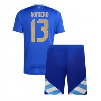 Camisa de Futebol Argentina Cristian Romero #13 Equipamento Secundário Infantil Copa America 2024 Manga Curta (+ Calças curtas)